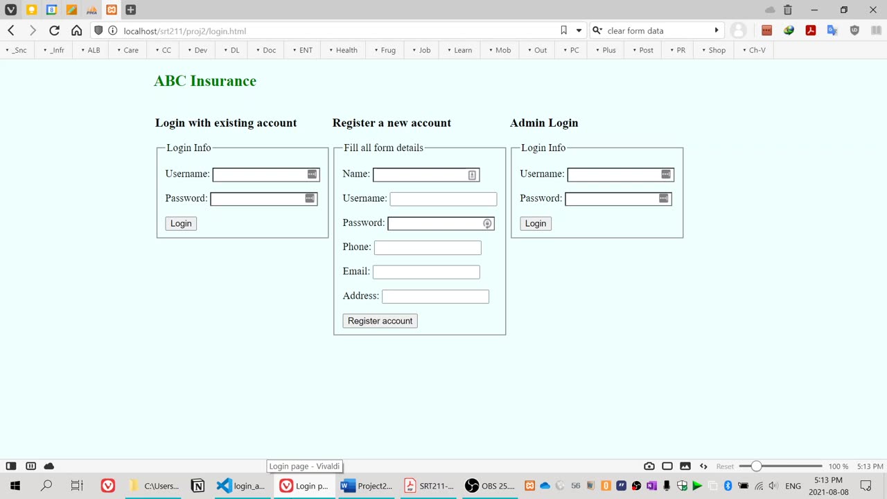 Simple web application using Python, MySql and HTML