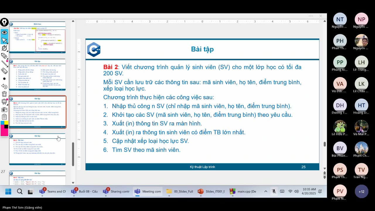 Nhập môn lập trình (C++). Buổi 08. Cấu trúc