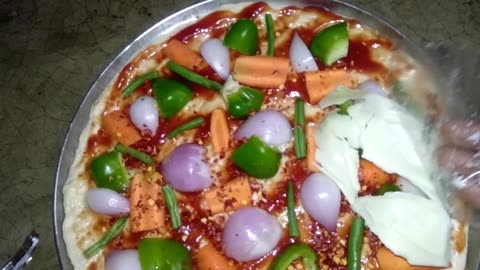 Indian Desi Home Made Pizza making