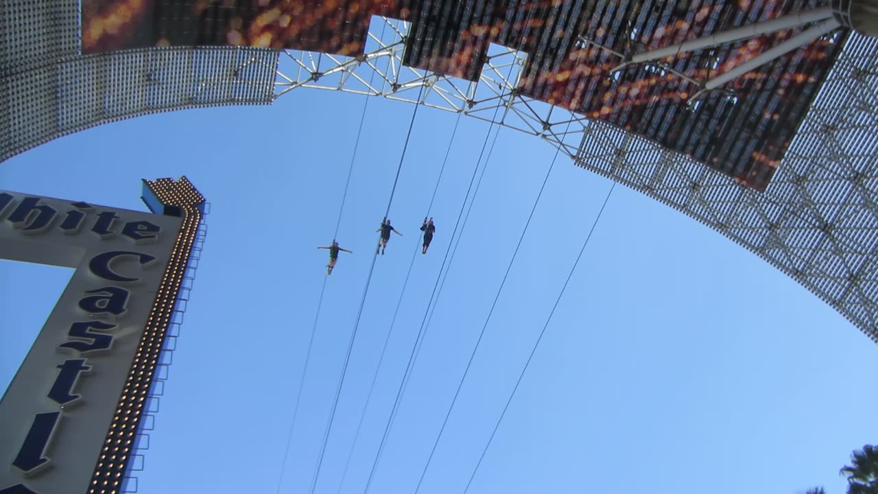 More zipline action Vegas's Freemont street