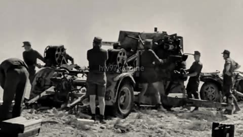8.8cm Flak 18s engaging ground targets in North Africa in 1941