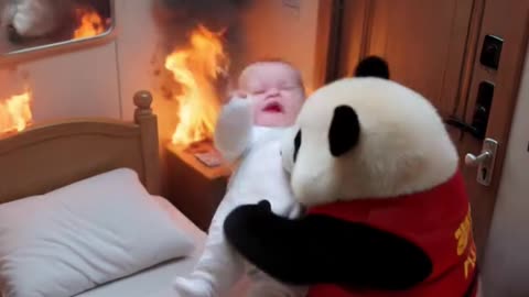 Hero Panda Saves Baby from Fire 🐼🔥 | Emotional Animated Short That’ll Melt Your Heart!