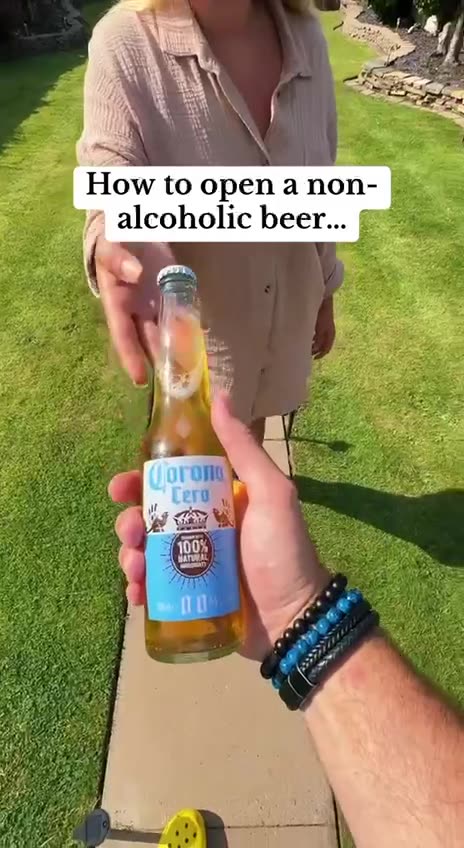 How to open non-alcoholic beer ….🫡
