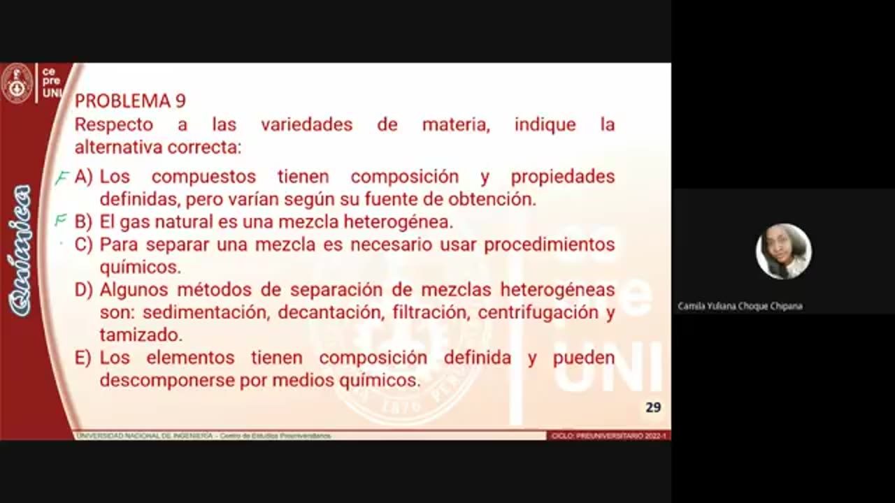 CEPRE UNI 2022 - 1 | Semana 01 | Química S1