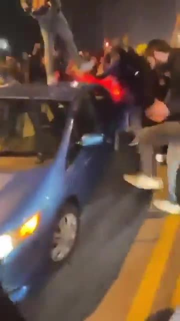 Negros destroy White man's car as he sits innit