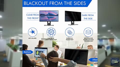 Magicmoon 2-Pack 24 Inch Computer Privacy Screen Filter, Anti-Spy/Glare Protecto