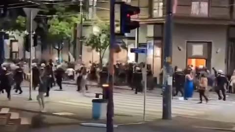 NOW - Violent clashes in multiple Serbian cities.2