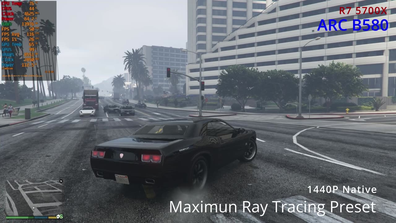 Grand Theft Auto V Enhanced Edition | ARC B580 | R7 5700X | 1440P Benchmark