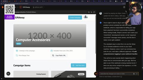 AI Assisted Coding - NextJS, GiveAway, Gemini Code Assist, Firebase Studio