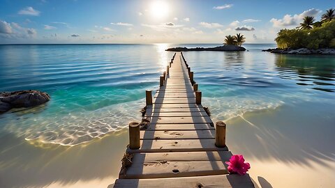 Peaceful Beach Scenery | Relaxing Ocean Waves & Ambient Zen Music for Relaxation & Sleep 4K