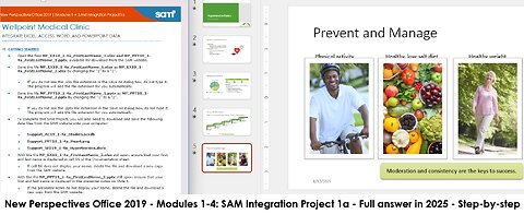 New Perspectives Office 2019 | Modules 1-4: SAM Integration Project 1a | Wellpoint Medical Clinic