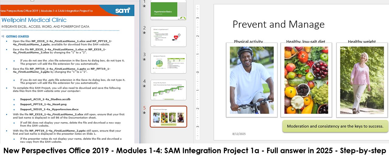 New Perspectives Office 2019 | Modules 1-4: SAM Integration Project 1a | Wellpoint Medical Clinic