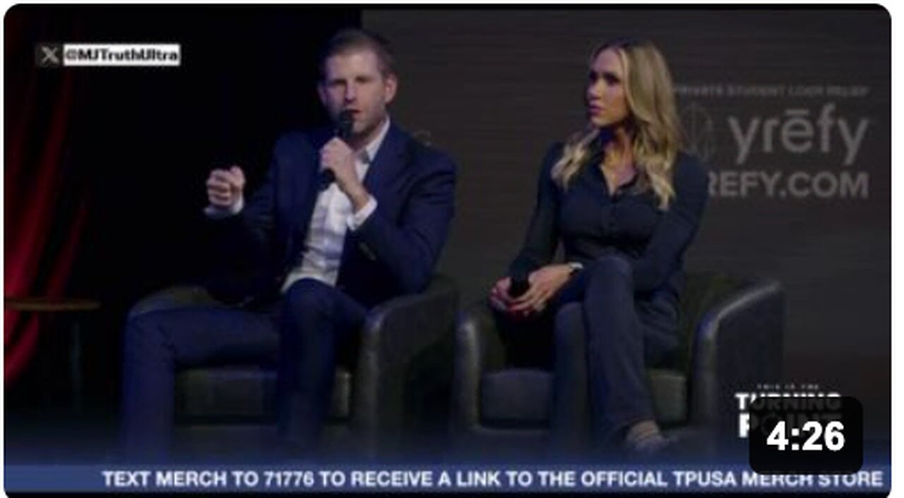 The NOTICING continues : Eric and Lara Trump answer questions about President Trumps relationship with Israel