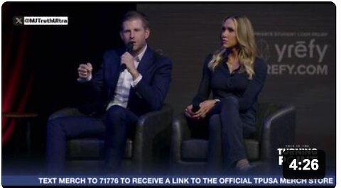 The NOTICING continues : Eric and Lara Trump answer questions about President Trumps relationship with Israel