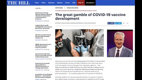 Dr Peter McCullough™ Warned the World in August 2020: "Great Gamble of COVID-19 Vaccination"