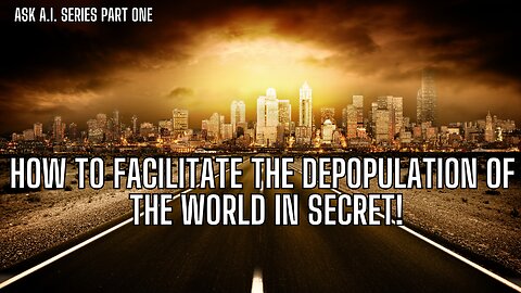 HOW THEY DID IT! How To Facilitate The depopulation Of The World In Secret! OMG This is HUGE!