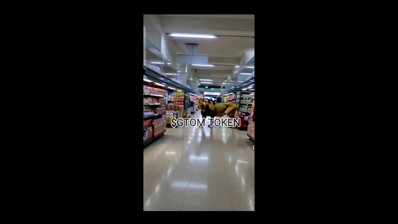 LION ENTER A MARKET STORE $GTOM TOKEN, OFFICIAL MEME TOKEN ON TELEGRAM