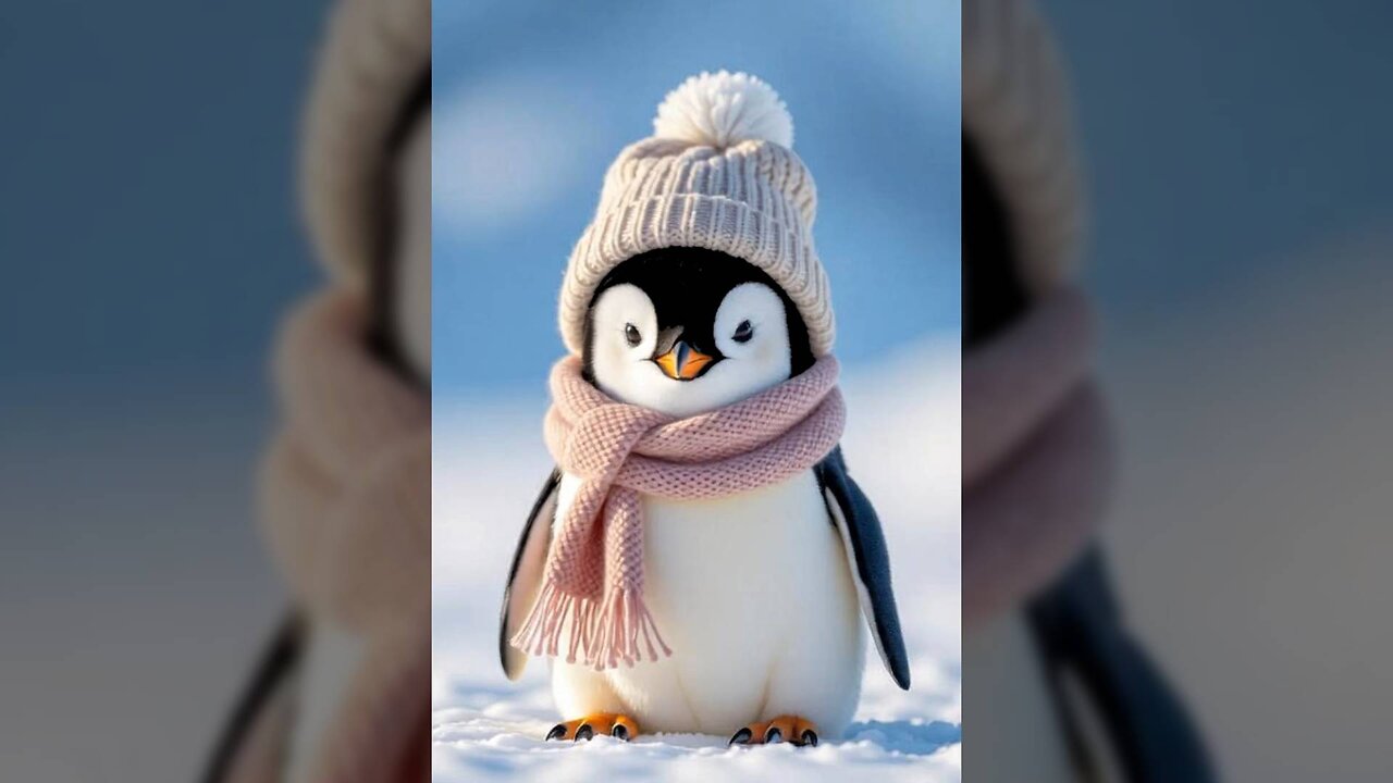 Cute little penguin on a walk