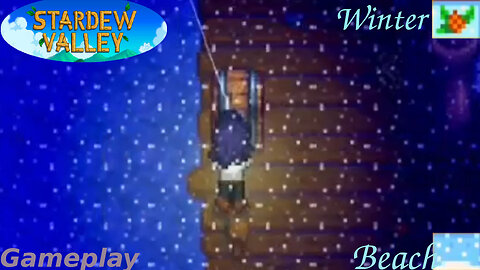 Stardew Valley - Fishing In The Beach [Winter Season] - Gameplay #2 (Snow Weather)