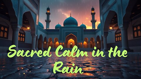 Rainy Evening at Persian Mosque | Relaxing Thunder & Music for Deep Calm
