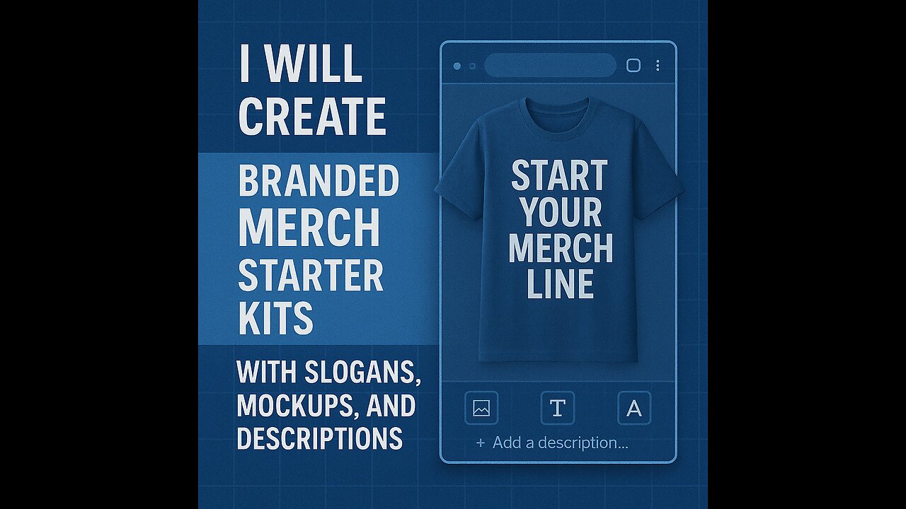 I will create branded merch starter kits with slogans, mockups, and AI descriptions