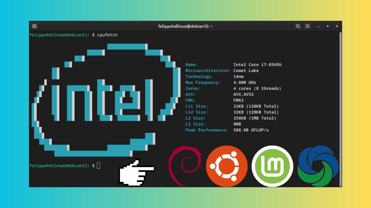 Conheça e instale o cpufetch no Debian e derivados: Ubuntu, Linux Mint, Mauna Linux...