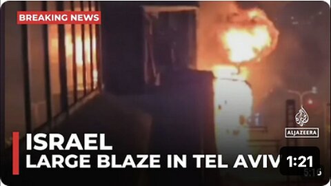 "Rockets Strike Central Israel, Sparking Fire in Tel Aviv"