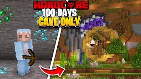 I Survived 100 Days in a Cave Only World in Minecraft Hardcore