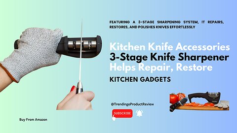 Kitchen Knife Accessories 3-Stage Knife Sharpener Helps Repair, Restore