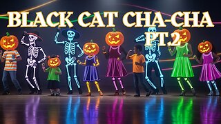 Black Cat Cha-Cha Pt.2 | Jazzy Halloween Dance Song for Kids
