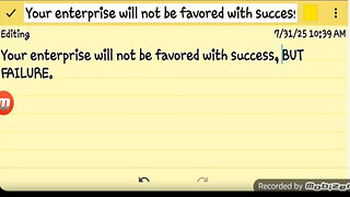Esau, Your enterprise will not be CROWNED with success, BUT FAILURE.