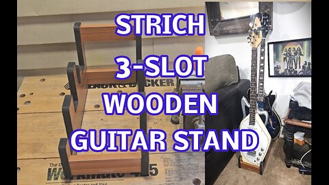 STRICH 3 Slot Wood Guitar Stand, Home, Studio, Stage, Office
