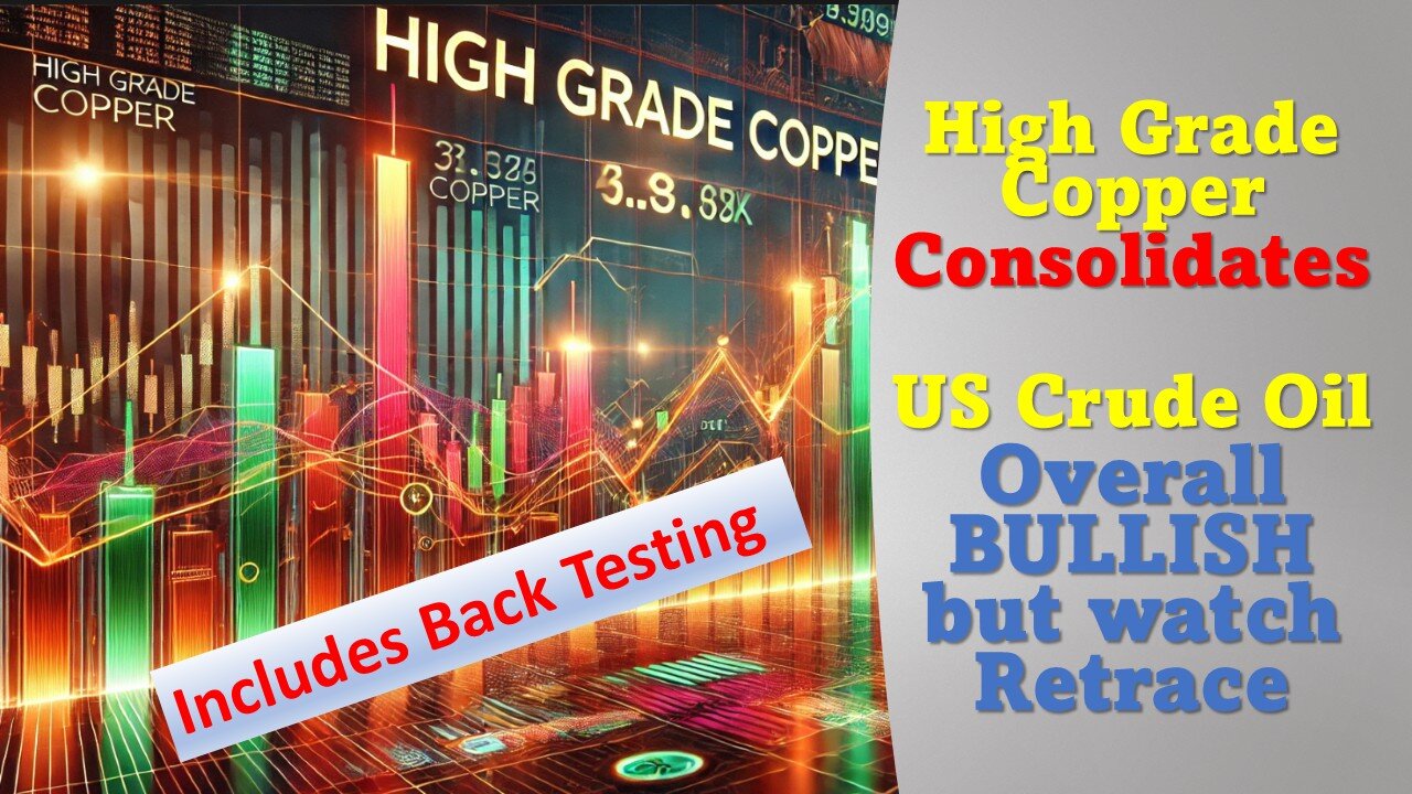 High Grade Copper Consolidates & US Crude Oil Overall Bullish but watch Retrace