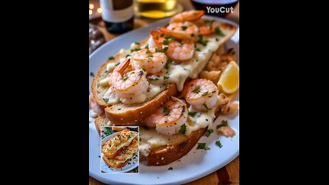 Cheesy Garlic Bread Shrimp Grilled