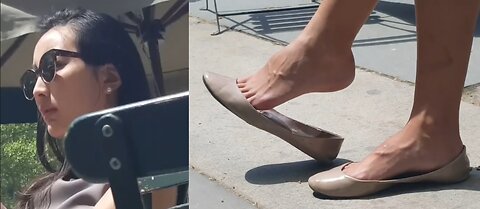 Film 170 - Candid Girl Feet, Beautiful Asian Active Dangling Shoeplay - Full 12 Min Vid Available