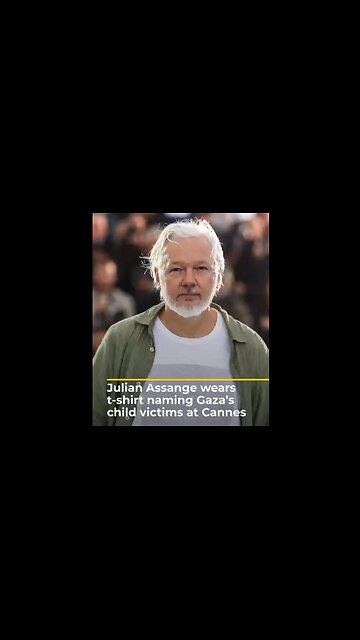 Julian Assange Wears Shirt Naming Gaza’s Child Victims