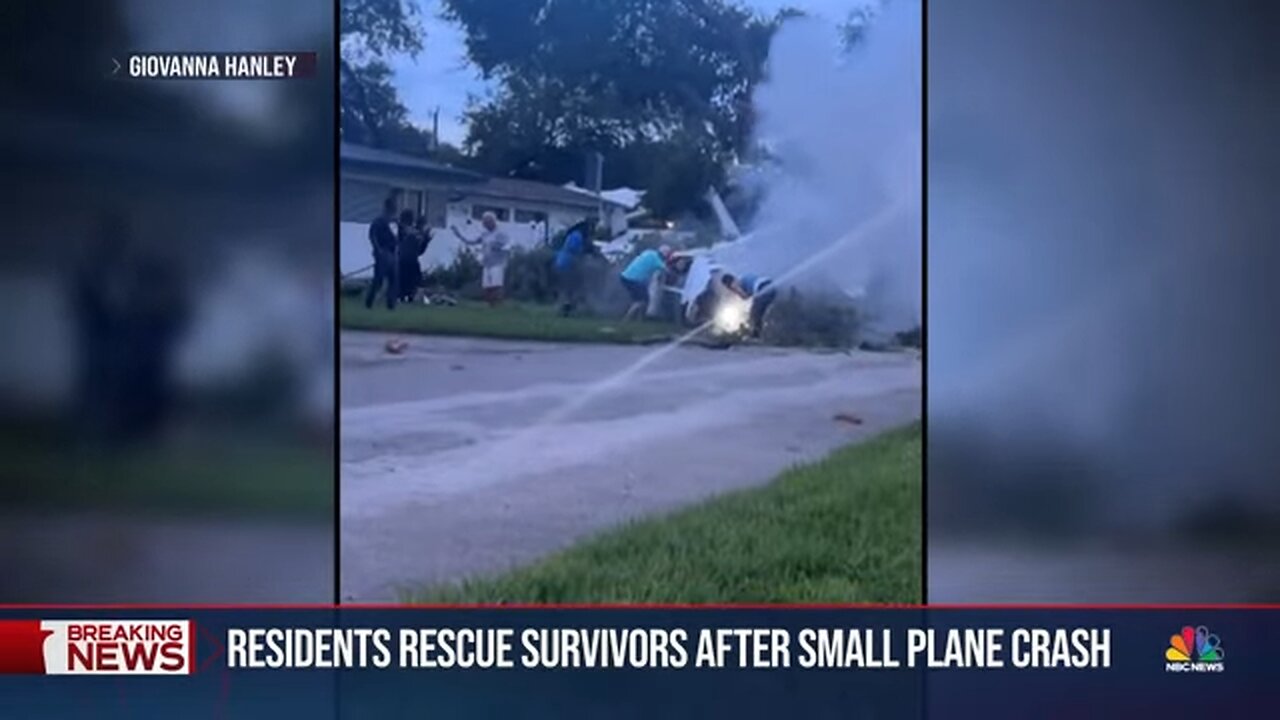 Residents rescue survivors after small plane crashes into neighborhood