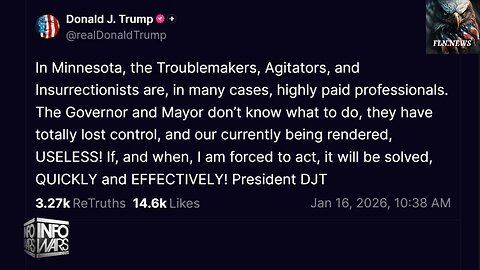 Sources say that Trump will use the Insurrection Act as early as next week!