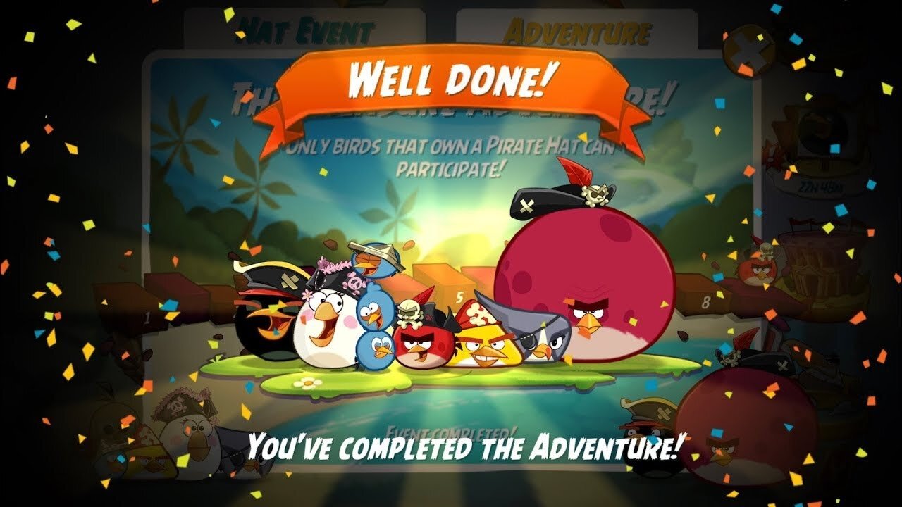 Angry Birds 2 - Hat Event: The Treasure Adventure with YaaRRR, Me Hearties Hat Set