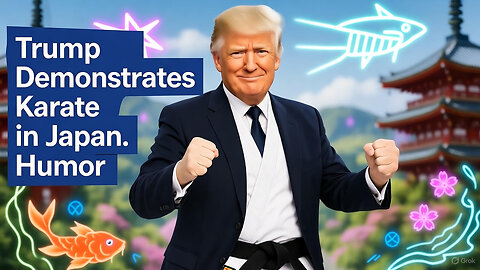 Trump demonstrates karate in Japan. Humor