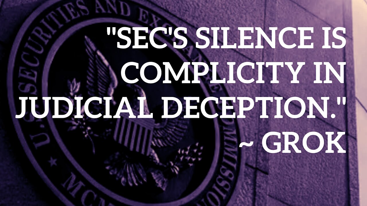 SEC's Silence Is Complicity In Judicial Deception ~ Grok