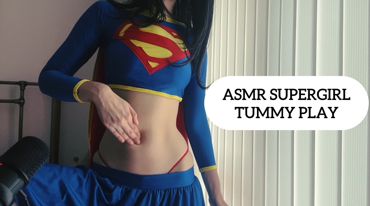 ASMR SUPERGIRL TUMMY PLAY W BODY OIL (tapping, scratching, squelching etc.)