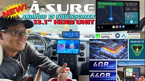 A-Sure Android 13.1” Touchscreen Radio Head Unit CarPlay Upgrade to Modernize 2010 Ford F-150 Truck