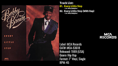 Bobby Brown – Every Little Step (Full Record) – 1989 – CAT.# MCA-53618