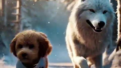 Tiny Dog Saves Giant Wolf From Freezing To Death