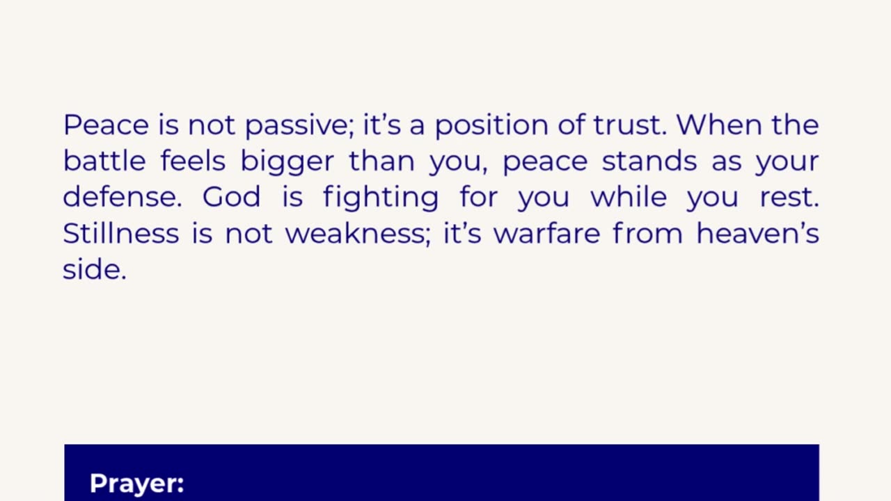Peace that defends Me