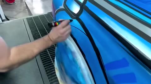 Painting a BMW into a cartoon car