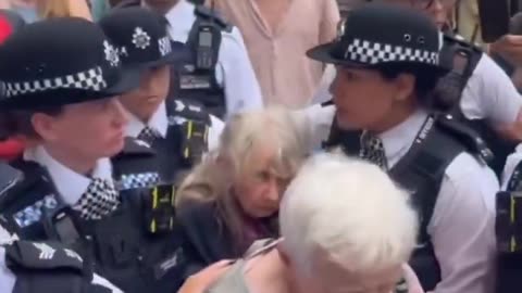 Muslum Mossad police arrest 90 year old White Christian women in the former British Empire