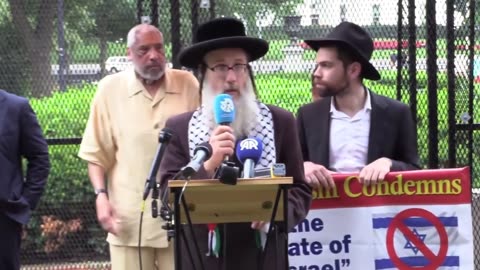 Antizionizt Rabbi denounces Netanyahu War Criminal outside White House