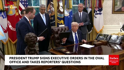 Trump Signs Raft Of New Executive Orders And Takes Multiple Questions From Reporters